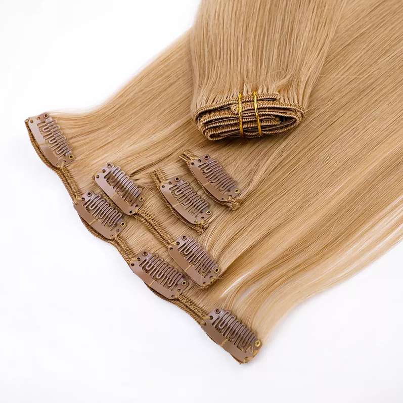 Wholesale Seamless Clip In Hair Pieces Remy Clip Hair Extensions Thick End Human hair extensions clip in